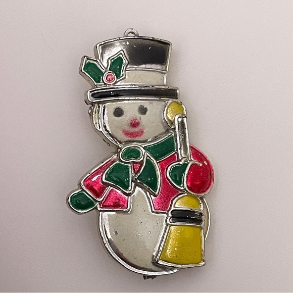 Vintage Christmas Winter Holiday Festive Gifting Snowman Retro Pin / Brooch - Picture 5 of 11
